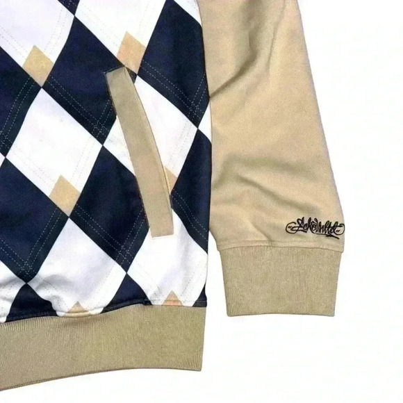 Y2K  Ecko Unltd Track Jackets Men’s XL Check Cut Sew Beige Skater Relaxed 2000s - Picture 5 of 11